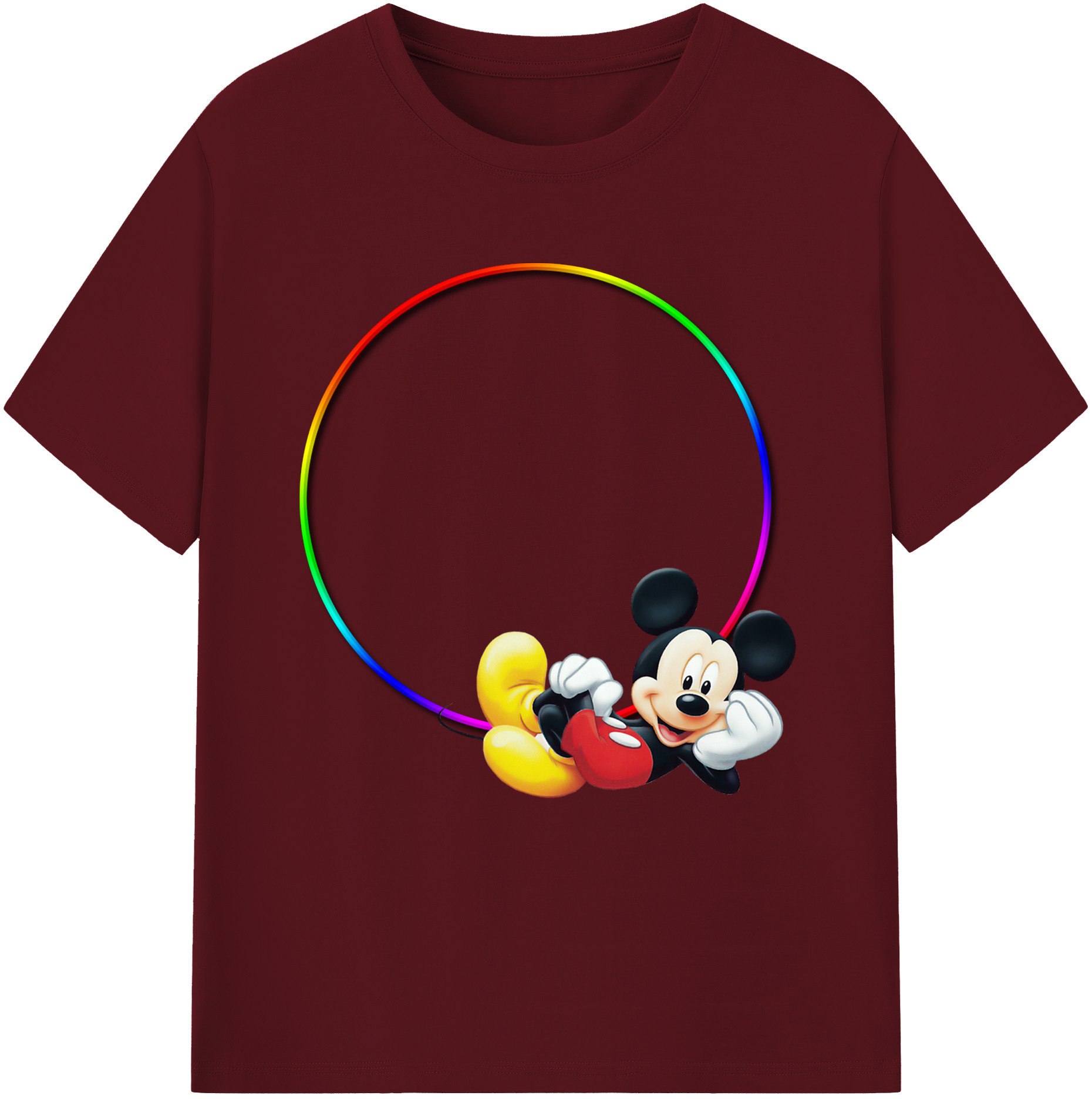 （画像用） ミッキーマウス Mickey Mouse 綿100％半袖Tシャツ（フロントプリント）